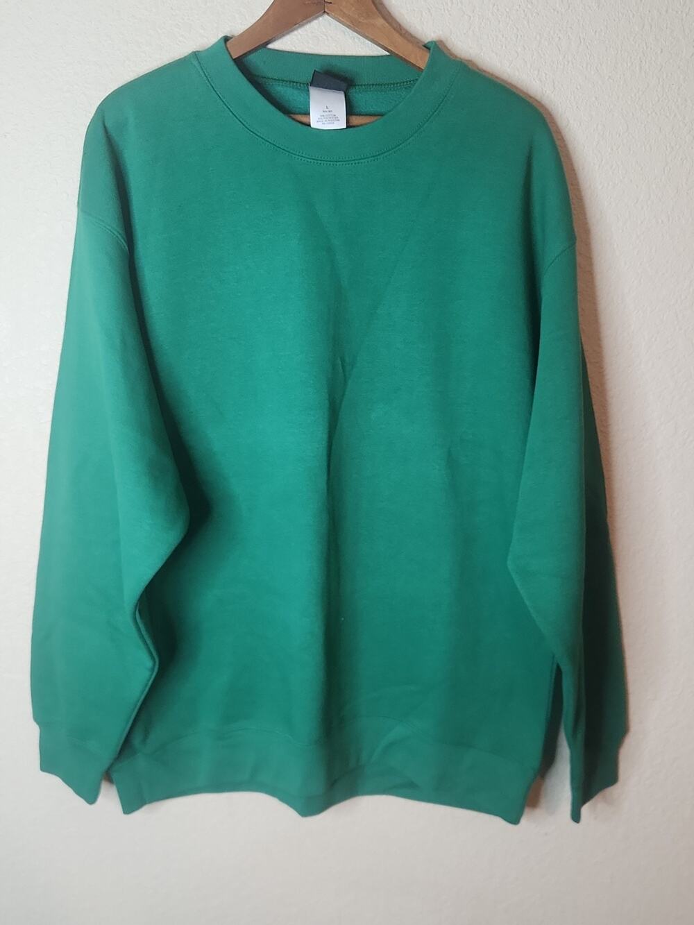 NEW Vintage OTTO collection men’s Large Green Sweatshirt Blank Pullover NOS